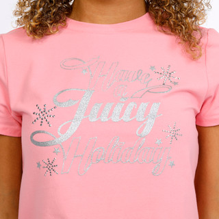 Thumbnail 2: Juicy Couture Juicy Couture Juniors Short Sleeve Juicy Crew Crop Top 