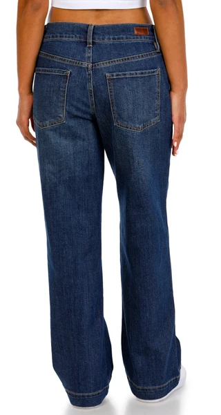 Thumbnail 2: BLUE REVIVAL Blue Revival Juniors Mid Rise Patch Pocket Wide Leg Jeans 