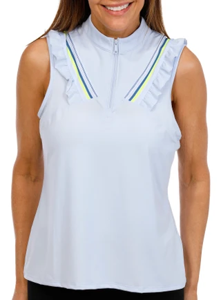 Thumbnail 1: LUCKY IN LOVE Lucky in Love Womens Golf Sleeveless Steel Going Zip Tank 