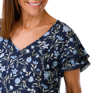 Thumbnail 3: Angels Angels Womens Victoria Short Sleeve Split Neck Top 