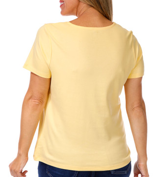 Thumbnail 2: Coral Bay Women's Short Sleeve Double V-Neck Top 