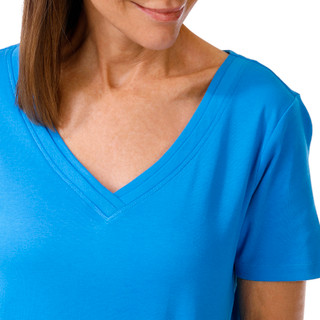 Thumbnail 2: Coral Bay Women's Short Sleeve Double V-Neck Top 