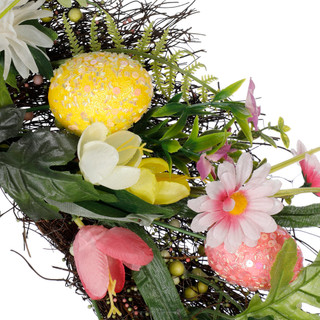 Thumbnail 2: IJK Limited Handcrafted Easter 22 In Beaded Egg Spiral Vine Wreath 
