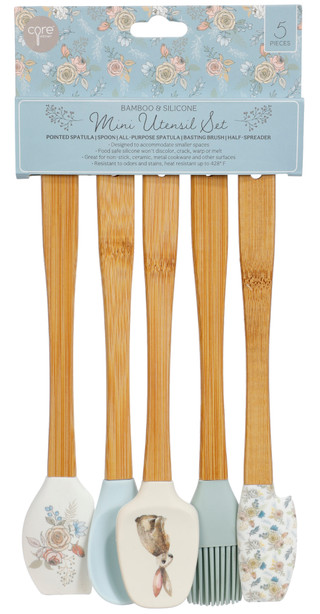 Thumbnail 1: CORE KITCHEN Core Kitchen 5 Pc Dainty Floral Bunny Mini Utensil Set 
