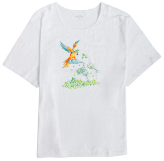 Thumbnail 1: Coral Bay Coral Bay Plus Short Sleeve Boozy Parrot Shamrock Top 