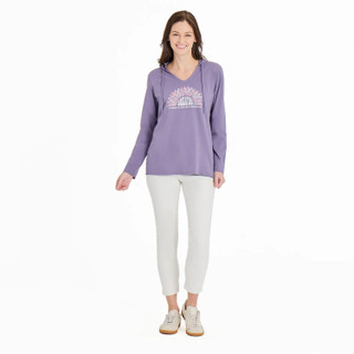 Thumbnail 4: Life is Good Life Is Good Womens Long Sleeve Breath Hooded T-Shirt 