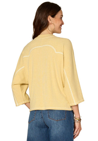 Thumbnail 3: Democracy Democracy Womens 3Q Dolmain Sleeve Embroidered Knit Top 