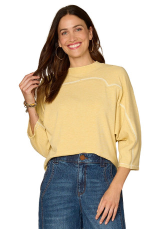 Thumbnail 1: Democracy Democracy Womens 3Q Dolmain Sleeve Embroidered Knit Top 