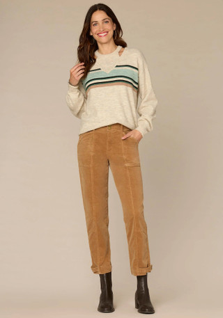 Thumbnail 3: Democracy Democracy Womens Long Sleeve Banded Twofer Sweater 
