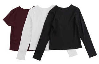 Thumbnail 2: Yogalicious Yogalicious Big Girls 3 Pk Ribbed Long Sleeve Tops Set 