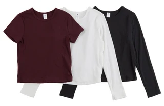 Thumbnail 1: Yogalicious Yogalicious Big Girls 3 Pk Ribbed Long Sleeve Tops Set 