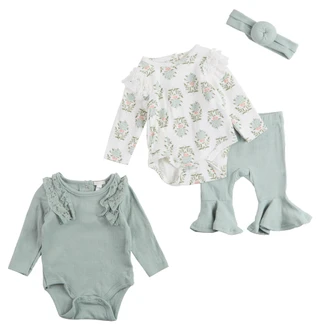 Thumbnail 1: RACHEL ZOE Rachel Zoe Baby Girls 4 Pc Floral Creeper Set 