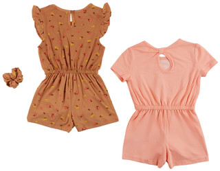 Thumbnail 2: Btween BTWEEN Little Girls 2 pc Romper Set 