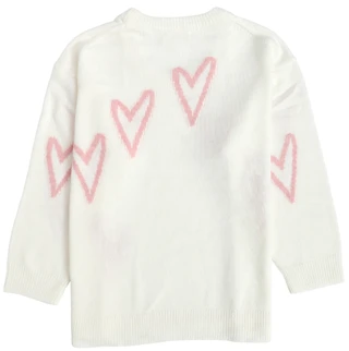 Thumbnail 2: Workshop Workshop Plus Long Sleeve Pink Hearts Sweater 