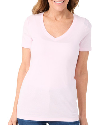 Thumbnail 1: Eddie Bauer Eddie Bauer Womens Short Sleeve Solid V Neck Top 