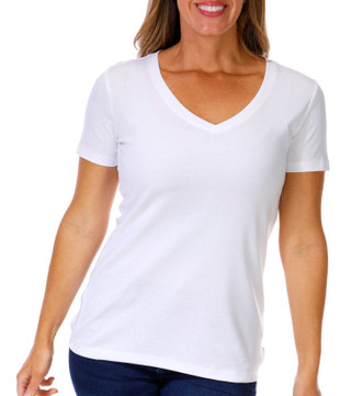 Thumbnail 1: Eddie Bauer Eddie Bauer Womens Short Sleeve Solid V Neck Top 
