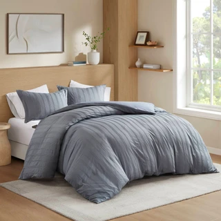 Thumbnail 1: 510 Design 510 Design Logan Woven Striped Duvet Cover Set 
