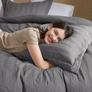 Thumbnail 10: 510 Design 510 Design Logan Woven Striped Duvet Cover Set 