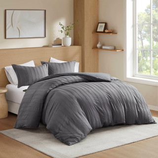 Thumbnail 2: 510 Design 510 Design Logan Woven Striped Duvet Cover Set 