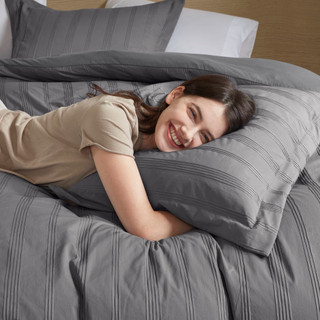 Thumbnail 30: 510 Design 510 Design Logan Woven Striped Duvet Cover Set 