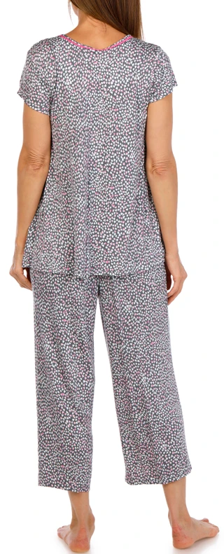 Thumbnail 2: Ellen Tracy Ellen Tracy Womens 2 Pc Cap Sleeve Cropped Pajama Pants Set 