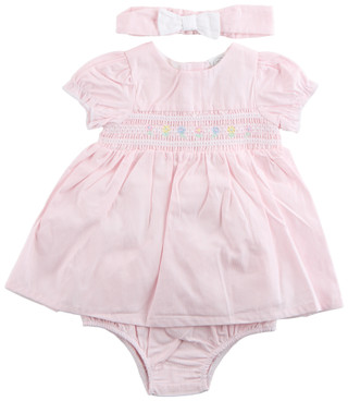 Thumbnail 1: Little Me Little Me Baby Girls 3 Pc Easter Smocked Striped Dress Set 