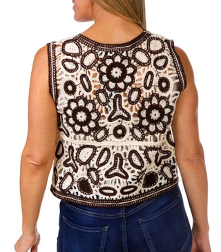 Thumbnail 4: LIV LOS ANGELES Liv Los Angeles Womens Button Up Crochet Sweater Vest 