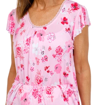 Thumbnail 3: Ellen Tracy Ellen Tracy Womens 2 Pc Short Sleeve Floral Sleepwear Set 