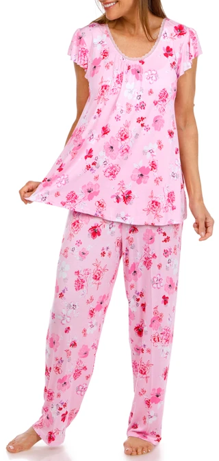 Thumbnail 1: Ellen Tracy Ellen Tracy Womens 2 Pc Short Sleeve Floral Sleepwear Set 