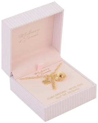 Thumbnail 1: Mulberry & Broome Mulberry & Broome Gold Heart Cluster Charm Necklace 