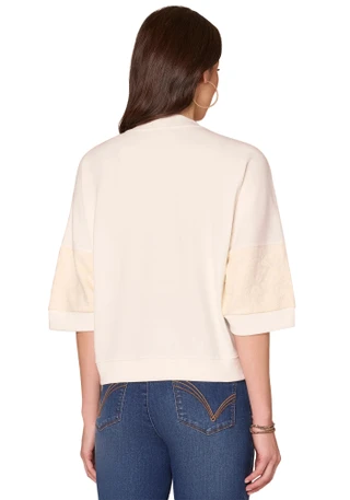 Thumbnail 2: Democracy Democracy Petite 3Q Domain Sleeve Knit Top 