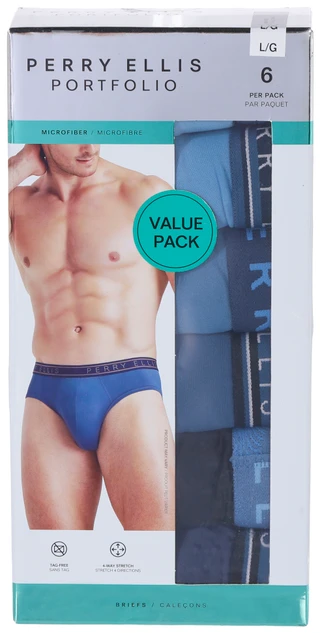 Thumbnail 1: Perry Ellis Perry Ellis Mens 6 Pk Microfiber Briefs 