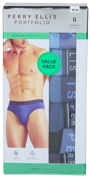 Thumbnail 1: Perry Ellis Perry Ellis Mens 6 Pk Microfiber Briefs 