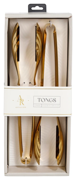 Thumbnail 1: ARTISAN ROW Artisan Row 2 Pc Gold Tongs Set 