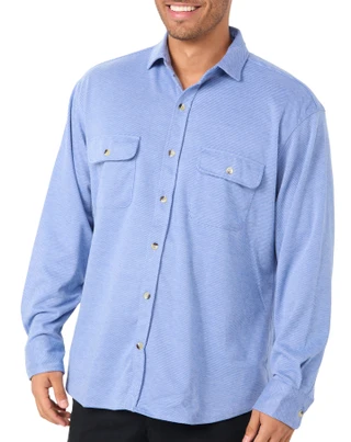 Thumbnail 1: TAILORBYRD Tailorbyrd Mens Long Sleeve Sweater Buttoned Shirt 