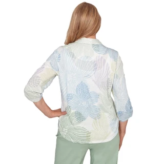 Thumbnail 2: Alfred Dunner Alfred Dunner Petite 3Q Sleeve Floral Button Down Top 