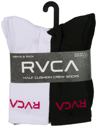 Thumbnail 1: RVCA RVCA Mens 6 Pk Half Cushion Crew Socks 