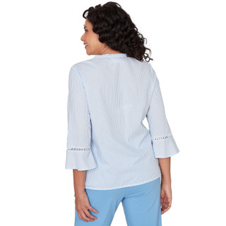 Thumbnail 2: Alfred Dunner Alfred Dunner Petite 3Q Sleeve Striped Button Down Top 