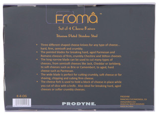 Thumbnail 2: Prodyne Prodyne 4 Pc Titanium Plated Cheese Knife Set 
