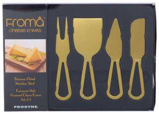 Thumbnail 1: Prodyne Prodyne 4 Pc Titanium Plated Cheese Knife Set 