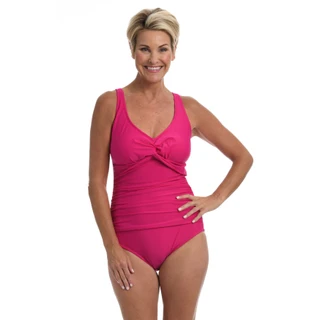 Thumbnail 1: Maxine of Hollywood Maxine Womens Solid Twist Front One Piece Swimsuit 