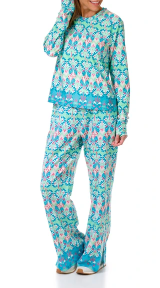 Thumbnail 3: REEL LEGENDS Reel Legends Womens Palm Tree Ikat Palazzo Pants 