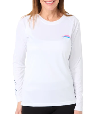 Thumbnail 1: SCALES Scales Womens Long Sleeve Mahi Salm Performance Tee 