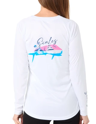 Thumbnail 2: SCALES Scales Womens Long Sleeve Mahi Salm Performance Tee 