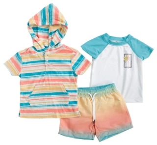 Thumbnail 1: STITCH AND STONE Stitch & Stone Toddler Boys 3 Pc Swim Trunks Set 