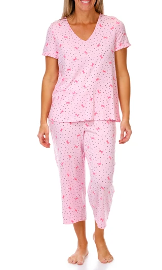 Thumbnail 1: Cuddl Duds Cuddl Duds Womens 2 Pc Short Sleeve Print Pajama Pants Set 