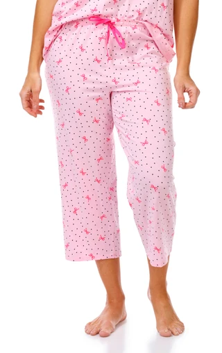 Thumbnail 4: Cuddl Duds Cuddl Duds Womens 2 Pc Short Sleeve Print Pajama Pants Set 