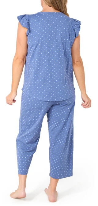 Thumbnail 2: POPPY & CLAY Poppy & Clay Womens 2 Pc Short Sleeve Dot Pajama Pants Set 