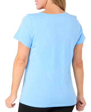 Thumbnail 2: Hue Hue Womens Solid Short Sleeve V-Neck Sleep Tee 