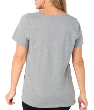 Thumbnail 2: Hue Hue Womens Solid Short Sleeve V-Neck Sleep Tee 